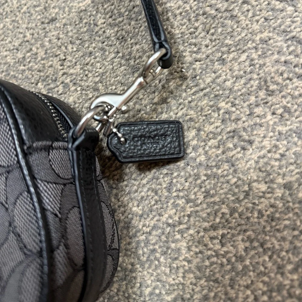 Coach C9120 Demsey Camera Shoulder Bag Canvas x Leather Black Signature - Picture 7 of 12